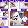 Decorative Objects Figurines 1.4m Halloween Inflatable Ghost Horror Window Foldable Glowing Balloon Outdoor Courtyard Garden Decoration Fun Party Tool 230828