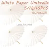 5/12/16PCS Papier Parasol Wedding Paper Parrella Party Favor 60/80cm Bamboo Parasle for Bridal Shower Centerpiece Photo Props HKD230828