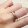 Cluster Rings 18K Rose Gold Women's Ring Mosan Diamond D-color VVS1 Wedding/Engagement/Anniversary/Valentine's Day/Party Fashion