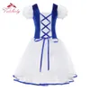 Dancewear Professional Girls Ballet Tutu Dress Velvet Body Mesh kjol Korta puffärmor Kids Dance Gymnastics Leotard Costumes 230829