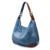 Tassen 2023 Grote dames denim handtas Grote schoudertas Blue Jeans handtas Jean Denim Tote Crossbody dames schoudertas