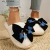 Fur Flower Women Bottom New Winter Thick Decoration Leopard Luxurious Indoor Baotou Cotton Warm Home Slippers T23 571