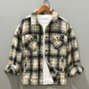 Herren Jacken Herbst Winter Jacke Männer High Street Fashion Casual Lose Revers Plaid Warme Tops Junge Vielseitige Y2k Kleidung 230829