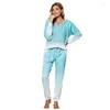 Vêtements de nuit pour femmes Femmes Housecoat Printemps Élégant Confortable Manches longues Coloré Lady Vêtements Sports Doux Lâche Loisirs Porter Vêtements Féminins