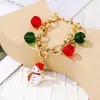 Charm Bracelets Santa Claus Shape Bracelet For Women Girl Personality Simple Pearl Xmas Tree Pendant Christmas Decoration Jewelry