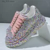 Pappklänning Rhinestone Chunky Casual Vulcanized Brand Woman Platform Sneakers Shoes for Women J1046 T230829 200F6