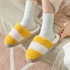 Slippers Women Winter Home Cotton Non-Slip Soft Warm Female House Shoes Ladies Indoor Bedroom Couples Striped Floor Slides