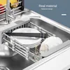 Drains Dish Draining Rack Household Kitchen Sink Shelf Stainless Steel Put Chopsticks Basket Washbasin 230829