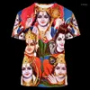 T-shirts pour hommes 3D Dieu hindou Shiva imprimé Ganesha Chemise graphique Hanuman Casual Hommes T-shirts Vintage Tops 90s Esthétique YK2 T-shirt