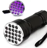 Paars 395nm 21LED 21 LED UV Ultra Violet Zaklamp Zaklamp Lamp Mini draagbare UV Flitslampen voor Blacklight Onzichtbare lampen ZZ