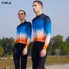 Hauts de chemise de cyclisme Les sweat-shirts de cyclisme CHEJI pour hommes et femmes, les hauts à manches longues sont à séchage rapide et respirants 230828