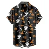 Koszulki męskie Halloween Aloha Button Down Unisex Casual Harajuku Turndown Outdoor Street Shifit