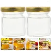 Bouteilles de stockage 6 pièces bouteille de miel bocaux en verre transparent conteneurs de confiture Mason Caviar fer minuscule conception sucre gommage cuisine