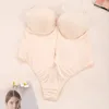 Talia brzucha shaper bodysuit Shapewear Deep V-decke Body Shaper Backless U Plunge Thong Shapers Train Trainer Woman Clear Pasek Wyściełany Push Up Corset 230828