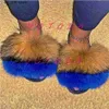 New Summer Women Slippers Woman Fluffy Fox Raccoon Fur Slides Female Furry Outside Flip Flops Ladies Slip On Flat Shoes T230828 28cec ry