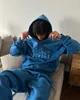 Sweats à capuche pour hommes Sweatshirts Y2k Lettre Imprimer Bleu Sweats à capuche Femmes Vêtements Couples 3D Tops Sweat Goth Streetwear Survêtement Hommes Vêtements Sweat à capuche 230829