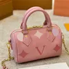 2 Storlekar 23 Designer Nano Boston Bag Woman Speedy Pink Handbag Luxury Ladies Shoulder Bag Fashion Crossbody Bag With Letter Flowers Pures