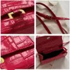 New Western Style Small Square Bag Bright Leather Crocodile Pattern Shoulder Messenger Bags for Women