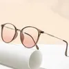 Sunglasses Fashion Gradient Pink Lens Myopia Galsses Short Sighted Diopter Eyewear Men Women Trendy Round Frame Prescription Glasses