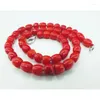 CHOKER 8 мм высококачественное красное коралловое ожерелье. Свадебная свадьба дает женские классические ювелирные изделия 17 "