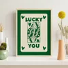 Schilderijen Nordic Trendy Retro Ace Card Poker Poster Canvas Schilderij Wall Art Groene Letter Lucky You Foto's Voor Woonkamer moderne Decor 230828