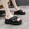 Slippers Flip Flip Flop 2023 Summer Platform Standals 6cm على الطراز الكوري الناعم للنساء في الهواء الطلق