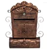 Decorative Figurines Mailbox Letter Box Antique Iron Metal Mail