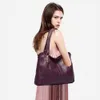 Evening Bags Zency 100 Genuine Leather Handbag Luxury Purple Women Shoulder Bag Fashion Tote Hobos Purse Charm Lady Crossbody Messenger 230829