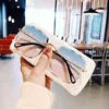 New Refined Rimless Cut Square Sunglasses For Women Fashion Personality Two-Color Sunglasses Web Celebrity The Same Trend Glasse