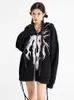 Sweats à capuche pour femmes Vintage Gothic Print Zip Up Femmes Oversize Hip-Hop High Street Mode coréenne Couple Sweat à capuche Top à manches longues