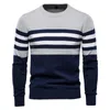 Herrenpullover Pullover Männer Pullover Baumwolle gestreift männlich Herbst Winter Mode Jersey Basic Boy Jumper Plus Größe 5XL 230829