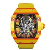 Richarmill Relógios Relógio Automático Relógios de Pulso Mecânicos Suíços Masculinos Tourbillon Série Mens RM5901 Limitado a 50 Kiwi Carbono Nano WN-GHJ8