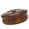 Dinnerware Sets Woodsy Decor Wood Bowl With Lid Serving Dishes Platter Fruit Plate Appetizer Snack Tray Fruits