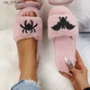 Slippers Fashion Bat Spider Design Home Women Slippers Solid Color Open Toe Indoor 2023 зимняя квартира, не скольжение, салон, женская обувь T230828