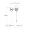 Boucles d'oreilles BALANBIU exquis Zircon flocon de neige verre perle blanc or couleur laiton pour femmes cadeaux mode bijoux accessoire