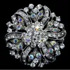 Spille per spille regalo per bouquet da sposa con strass in cristallo trasparente tono argento