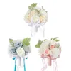 Decorative Flowers Elegant Wedding Bouquet Artificial Roses Fake Flower For Bride Bridesmaids Perfect Weddings & Home Decor