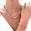 Naszyjniki wiszące naturalne kamienne naszyjnik zestaw kolorowy kryształ z przezroczystą biżuterią chokerową