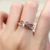 Cluster Rings 18K Rose Gold Women's Ring Mosan Diamond D-color VVS1 Wedding/Engagement/Anniversary/Valentine's Day/Party Fashion