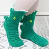 Chaussettes tricotées Crocodile pour femmes, automne-hiver, mignon, dessin animé, chaud, noël, drôle, Calcetines De La Mujer, 2023