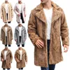 Men's Sweaters Fashion Mens Warm Thick Coat Jacket Wool Long Coats For Men House Female With Pockets Snap Front