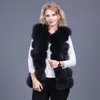 Damska futra sztuczna futra kamizelka damska skórzana moda luksusowy gęsta ciepła kurtka solidna płaszcz 230828