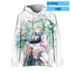 Herr hoodies ceres fauna hoodie tröja vtuber 3d streetwear kvinnor män vinter 2023 tröjor