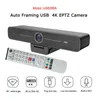 Webcam com câmera de sala de conferência de vídeo e áudio 4K com enquadramento automático e aprimoramento de rosto de IA para ensino à distância de negócios em escritório HKD230825 HKD230828 HKD230828