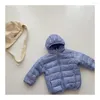 Casaco para baixo leve jaquetas finas para bebês meninas meninos outono inverno estilo coreano sólido quente zíper casacos com capuz crianças outerwear 2-6y