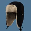 Cappelli a tesa larga HT3425 Cappello invernale moda spesso caldo pile berbero Trapper berretto con paraorecchie uomo donna lana d'agnello cappello russo maschio femmina cappello bomber J230829