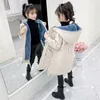 Manteau en duvet pour filles, veste parka d'hiver à la mode, vêtements d'extérieur chauds pour adolescentes, tenue à capuche en fourrure pour enfants de 4 6 8 10 12 ans