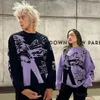 Женская свитера уличная одежда аниме Harajuku Эстетическое графическое графическое хип -хоп y2k вязаный свитер ретро -рок панк с длинным рукавом.