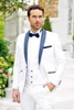 Costumes pour hommes Blazers Groomsmen Beige Groom Tuxedos Noir Revers Hommes Mariage 3 Pcs Blazer Veste Pantalon Gilet Costume Sur Mesure Homme 230828