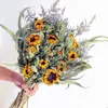 Decorative Flowers 6pcs Natural Real Dried Teddy Sunflowers Home Wedding Decor